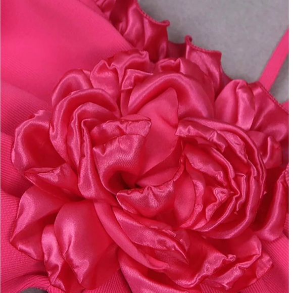 Hot Pink Maxi Dress with Cut-Out - Picture 5 of 7